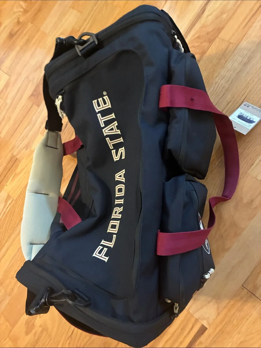 Nike Black FSU Duffel Bag with Garnet & Gold Accents